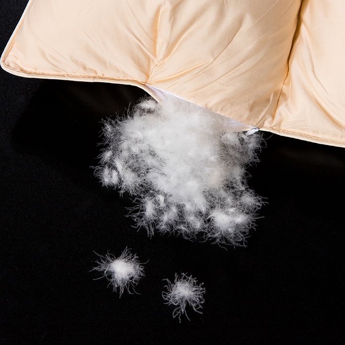 91家纺网 家纺一手货源 找家纺 呆头鹅羽绒工厂店 2025新款80支柔赛丝羽绒被-扭花款 白鹅绒鸭绒被子被芯羽绒工厂店 黄色