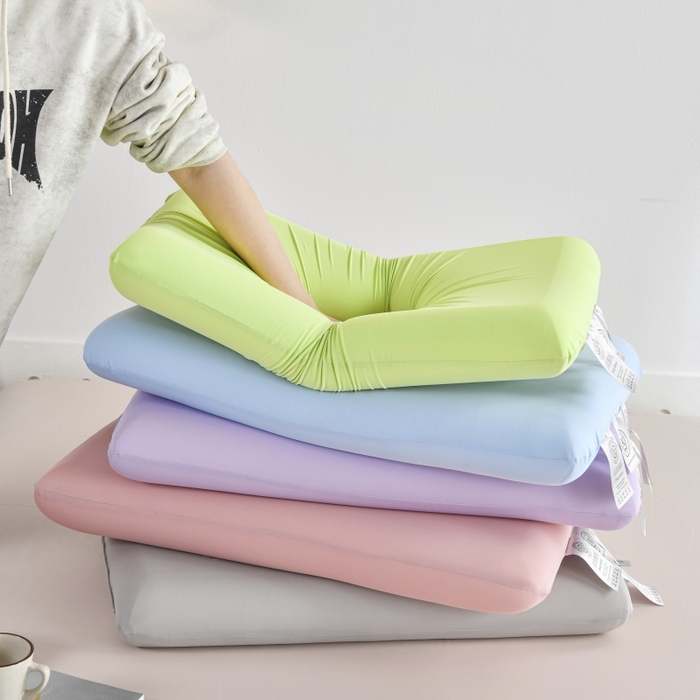 91家纺网 家纺一手货源 找家纺 （总）2025新款凉感丝太空记忆枕柔软回弹记忆棉枕芯枕头—纯色缤纷记忆枕系列