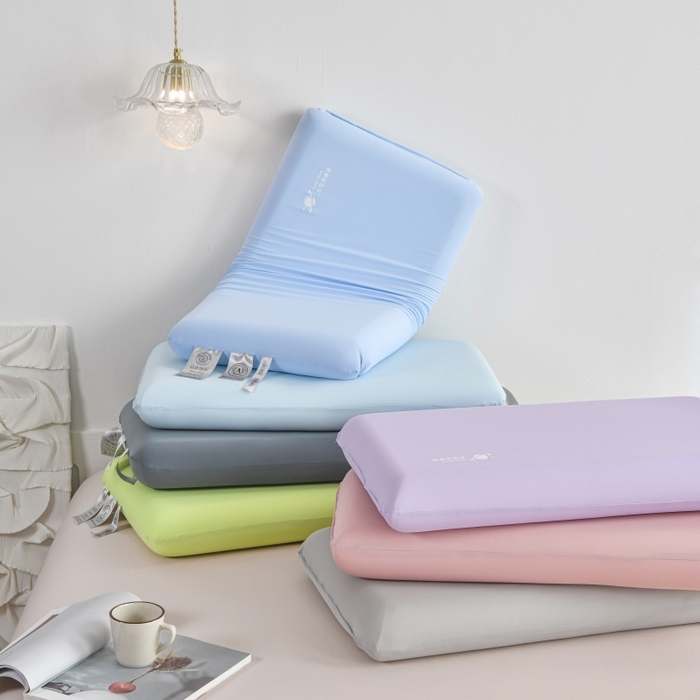 91家纺网 家纺一手货源 找家纺 （总）2025新款凉感丝太空记忆枕柔软回弹记忆棉枕芯枕头—纯色缤纷记忆枕系列