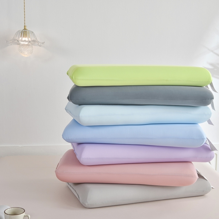 91家纺网 家纺一手货源 找家纺 （总）2025新款凉感丝太空记忆枕柔软回弹记忆棉枕芯枕头—纯色缤纷记忆枕系列