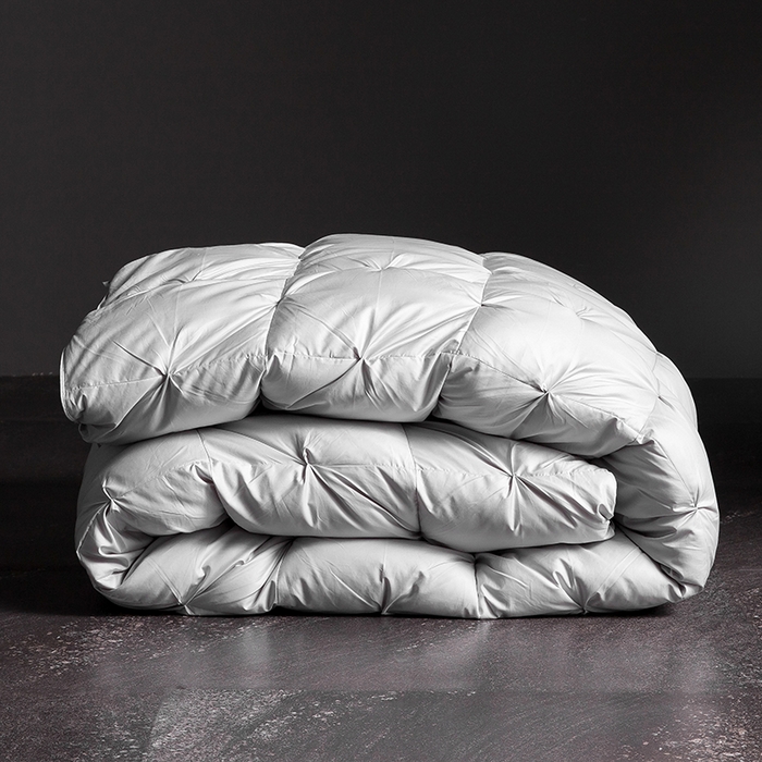 91家纺网 家纺一手货源 找家纺 呆头鹅羽绒工厂店 2025新款80支柔赛丝羽绒被-扭花款 白鹅绒鸭绒被子被芯羽绒工厂店 灰色