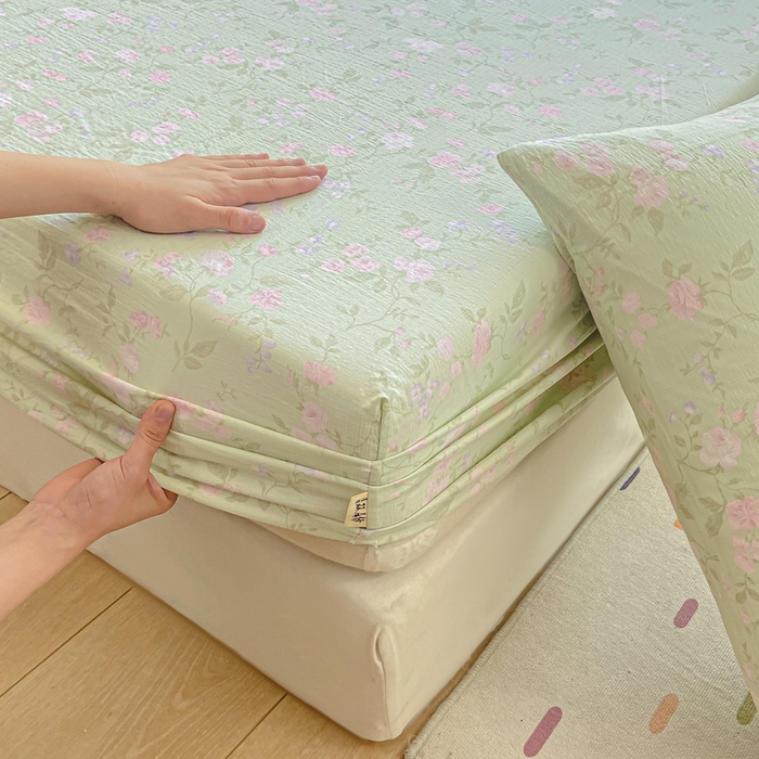 91家纺网 家纺一手货源 找家纺 （总）喜居 2025新款A类原棉双层纱床笠