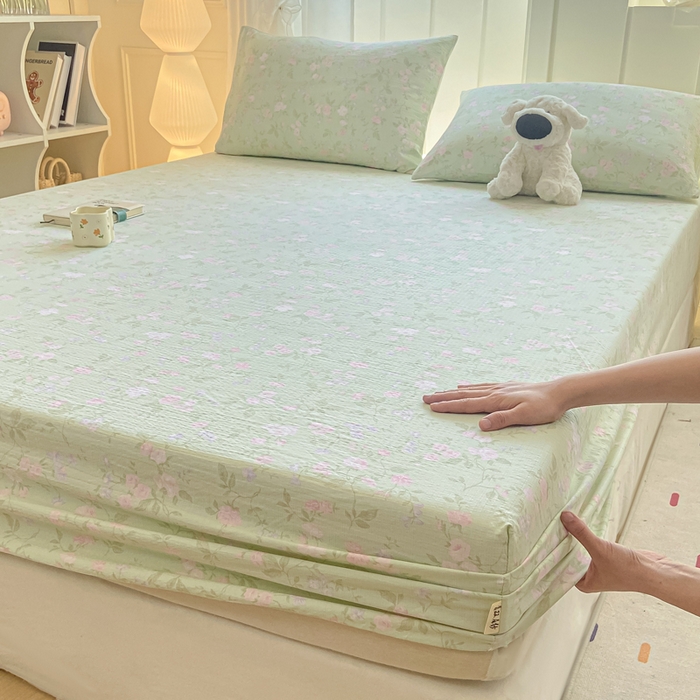 91家纺网 家纺一手货源 找家纺 （总）喜居 2025新款A类原棉双层纱床笠