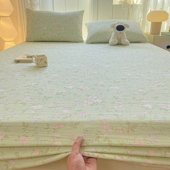 91家纺网 家纺一手货源 找家纺 （总）喜居 2025新款A类原棉双层纱床笠