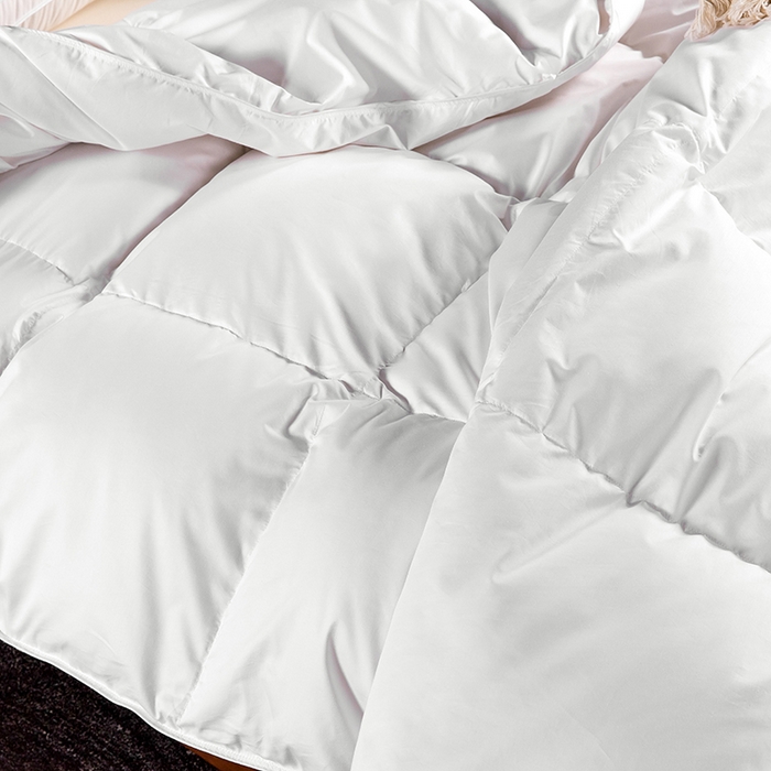 91家纺网 家纺一手货源 找家纺 呆头鹅羽绒工厂店 2025新款80支柔赛丝羽绒被-标准款 白鹅绒鸭绒被子被芯羽绒工厂店 白色