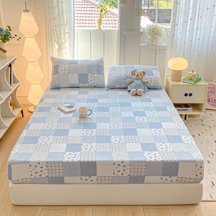 91家纺网 家纺一手货源 找家纺 喜居 2025新款A类原棉双层纱床笠 芳华