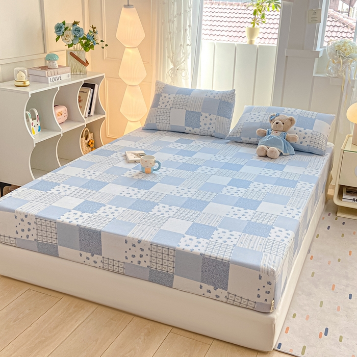 91家纺网 家纺一手货源 找家纺 喜居 2025新款A类原棉双层纱床笠 芳华