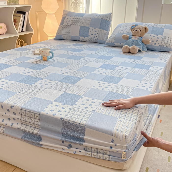 91家纺网 家纺一手货源 找家纺 喜居 2025新款A类原棉双层纱床笠 芳华