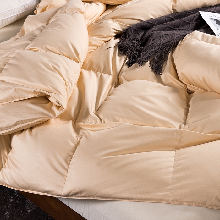 91家纺网 家纺一手货源 找家纺 呆头鹅羽绒工厂店 2025新款80支柔赛丝羽绒被-标准款 白鹅绒鸭绒被子被芯羽绒工厂店 黄色