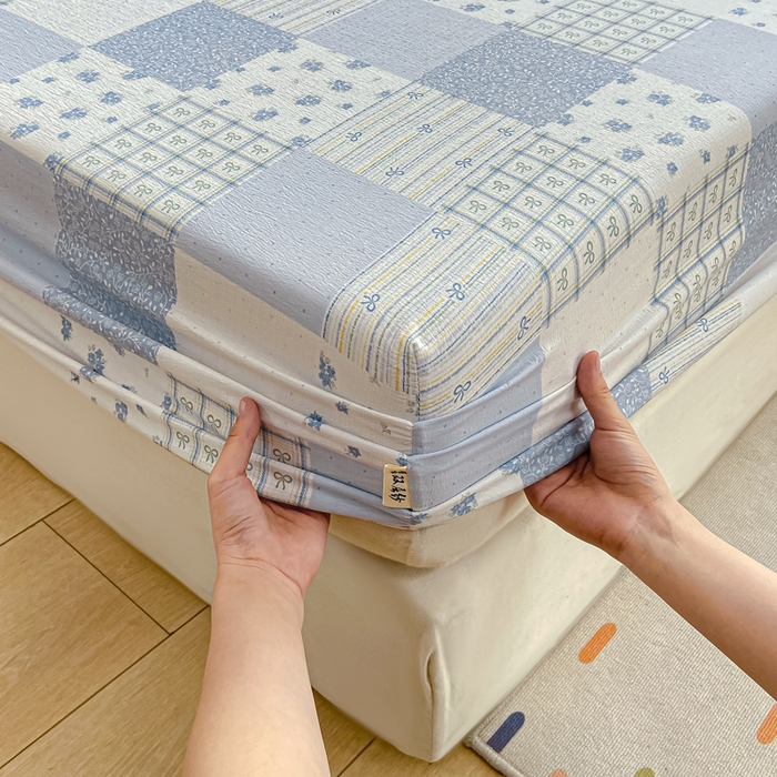 91家纺网 家纺一手货源 找家纺 喜居 2025新款A类原棉双层纱床笠 芳华