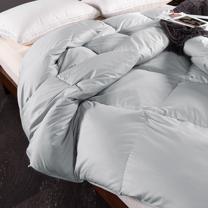 91家纺网 家纺一手货源 找家纺 呆头鹅羽绒工厂店 2025新款80支柔赛丝羽绒被-标准款 白鹅绒鸭绒被子被芯羽绒工厂店 灰色