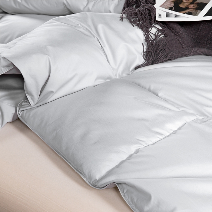 91家纺网 家纺一手货源 找家纺 呆头鹅羽绒工厂店 2025新款80支柔赛丝羽绒被-标准款 白鹅绒鸭绒被子被芯羽绒工厂店 灰色