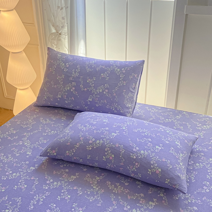 91家纺网 家纺一手货源 找家纺 喜居 2025新款A类原棉双层纱床笠 绮梦