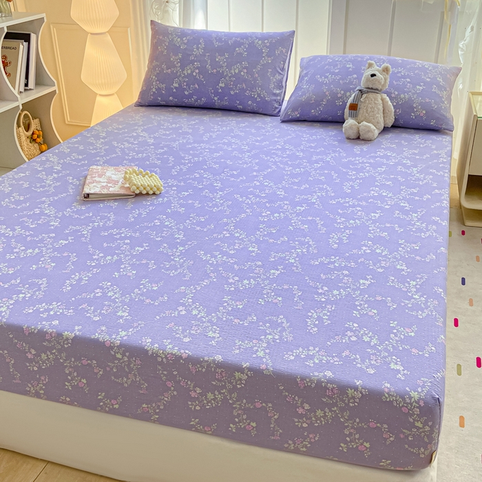 91家纺网 家纺一手货源 找家纺 喜居 2025新款A类原棉双层纱床笠 绮梦