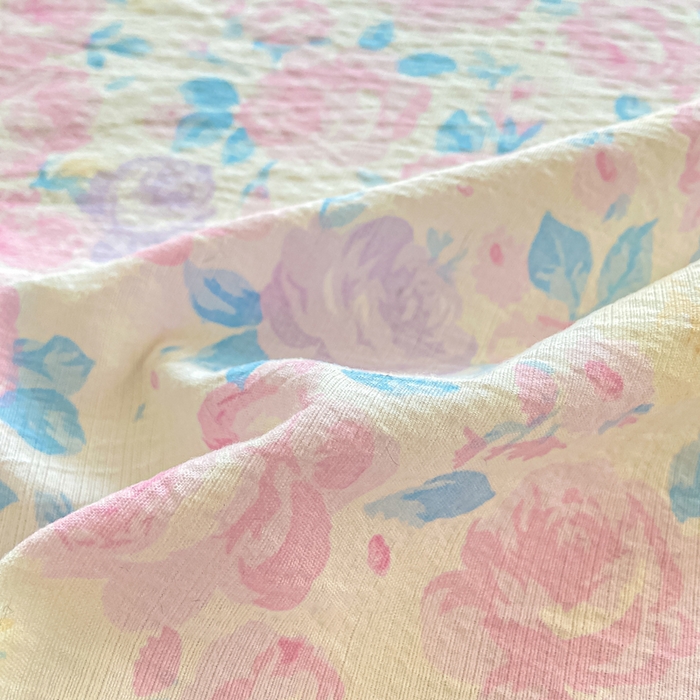 91家纺网 家纺一手货源 找家纺 喜居 2025新款A类原棉双层纱床笠 芊芊花海