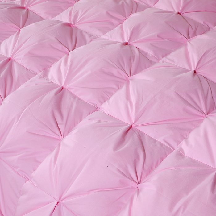 91家纺网 家纺一手货源 找家纺 呆头鹅羽绒工厂店 2025新款全棉防羽布羽绒被-扭花款 白鹅绒鸭绒被子被芯羽绒工厂店 粉色