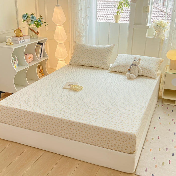 91家纺网 家纺一手货源 找家纺 喜居 2025新款A类原棉双层纱床笠 素瑾