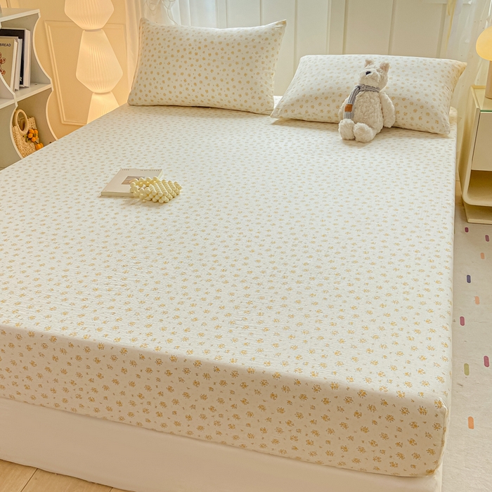 91家纺网 家纺一手货源 找家纺 喜居 2025新款A类原棉双层纱床笠 素瑾