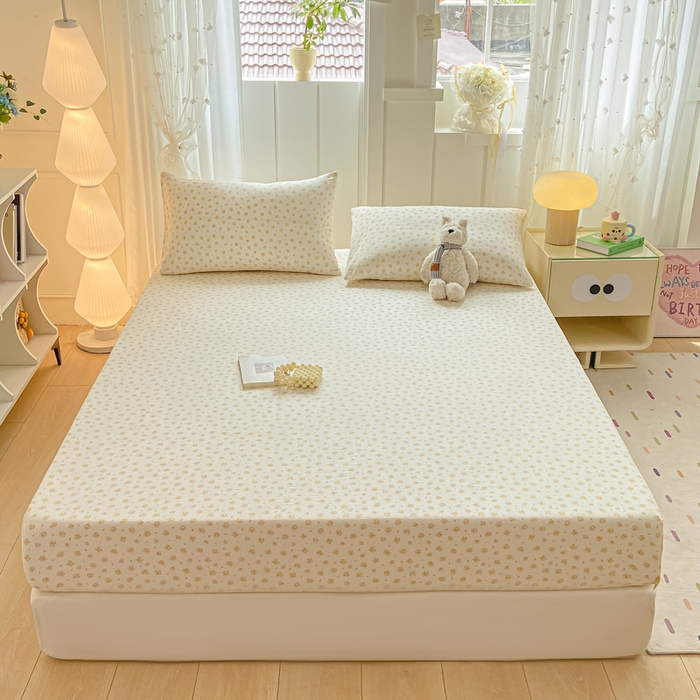 91家纺网 家纺一手货源 找家纺 喜居 2025新款A类原棉双层纱床笠 素瑾