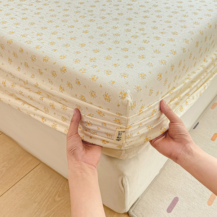 91家纺网 家纺一手货源 找家纺 喜居 2025新款A类原棉双层纱床笠 素瑾