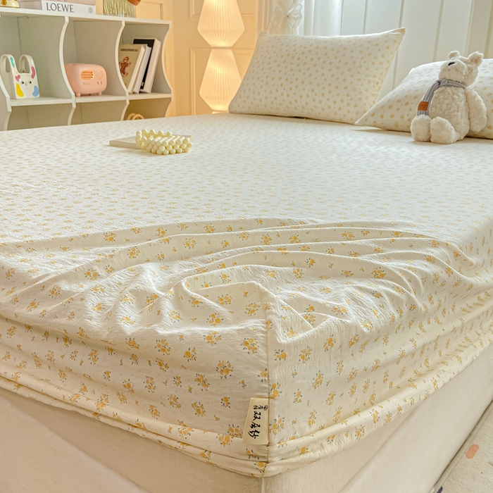 91家纺网 家纺一手货源 找家纺 喜居 2025新款A类原棉双层纱床笠 素瑾