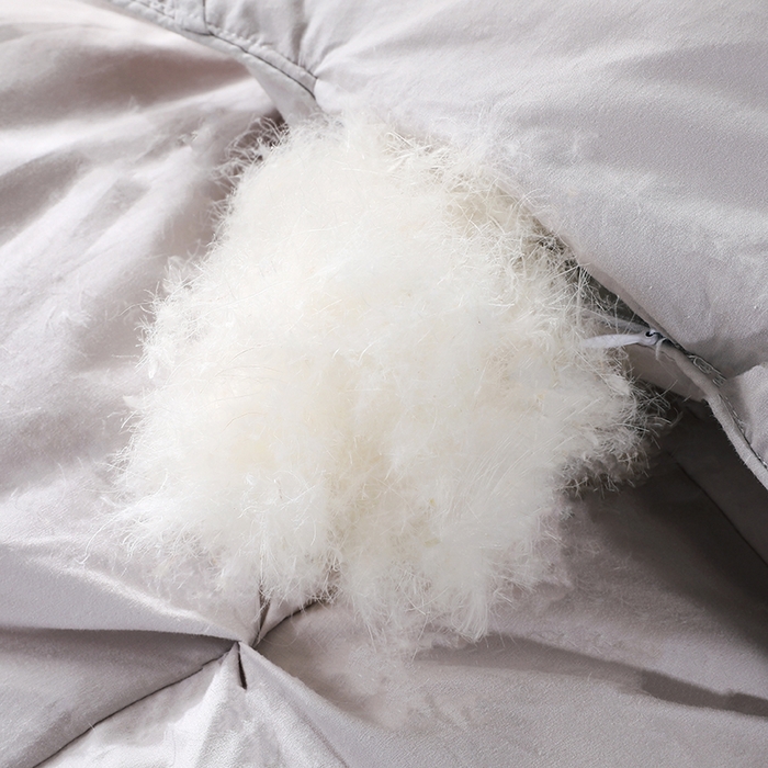 91家纺网 家纺一手货源 找家纺 呆头鹅羽绒工厂店 2025新款全棉防羽布羽绒被-扭花款 白鹅绒鸭绒被子被芯羽绒工厂店 灰色