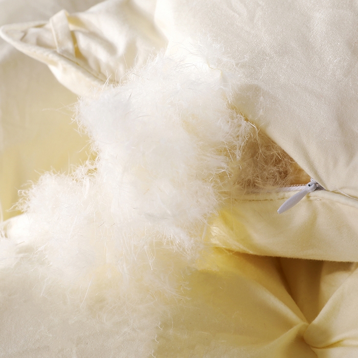 91家纺网 家纺一手货源 找家纺 呆头鹅羽绒工厂店 2025新款全棉防羽布羽绒被-扭花款 白鹅绒鸭绒被子被芯羽绒工厂店 黄色