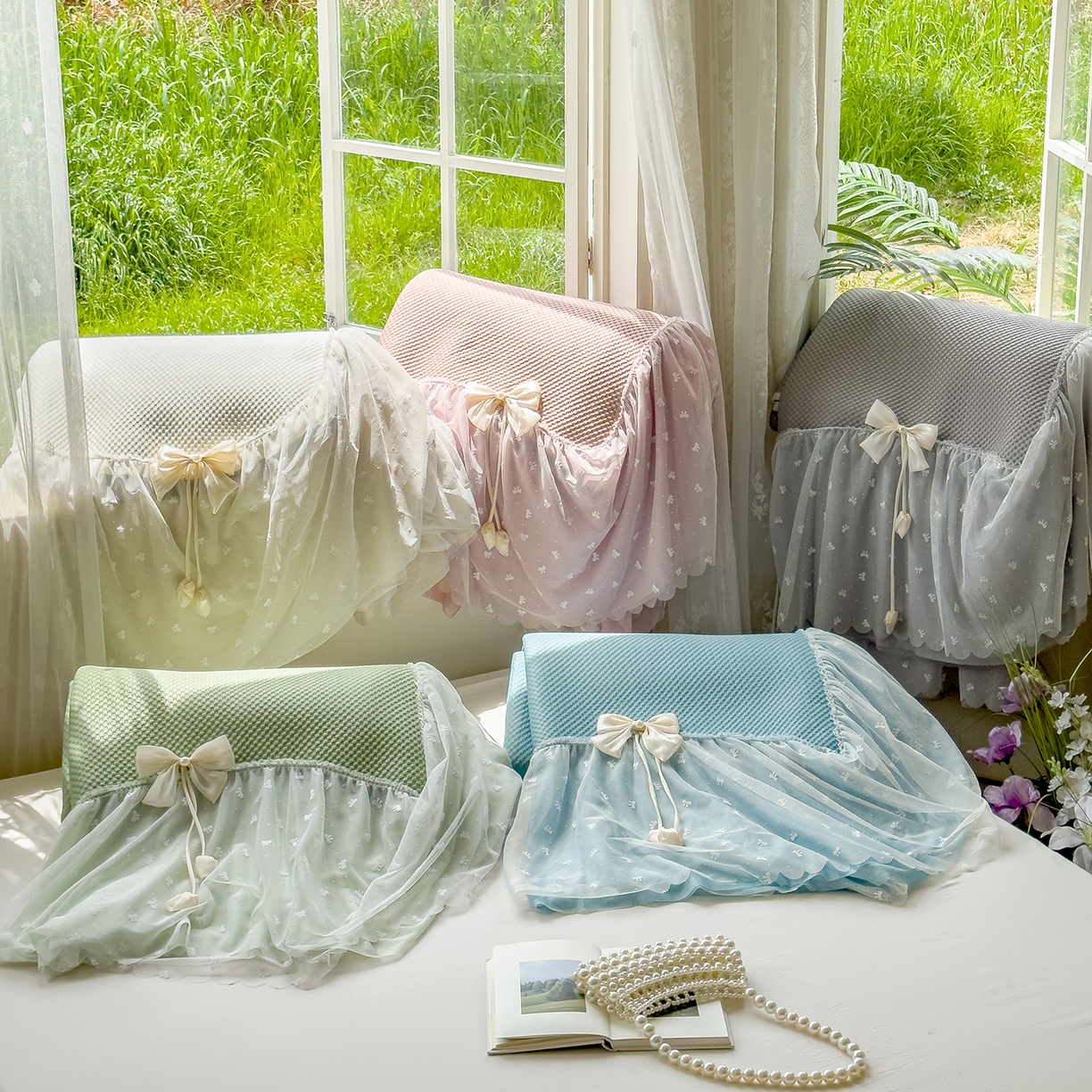 91家纺网 家纺一手货源 找家纺 （总）恋尚羽家纺 2025PE高分子复合软凉席豆豆席大床裙三件套-小欢喜