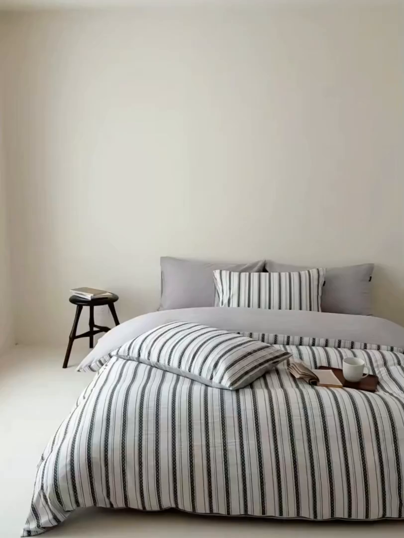 91家纺网 家纺一手货源 找家纺 （总）柚可家居 2025新款水洗棉提花四件套-