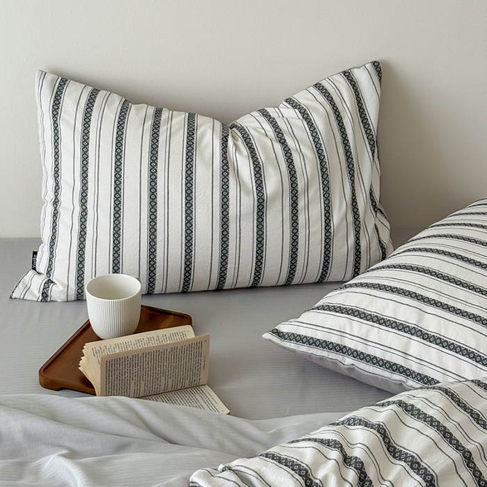 91家纺网 家纺一手货源 找家纺 （总）柚可家居 2025新款水洗棉提花四件套-