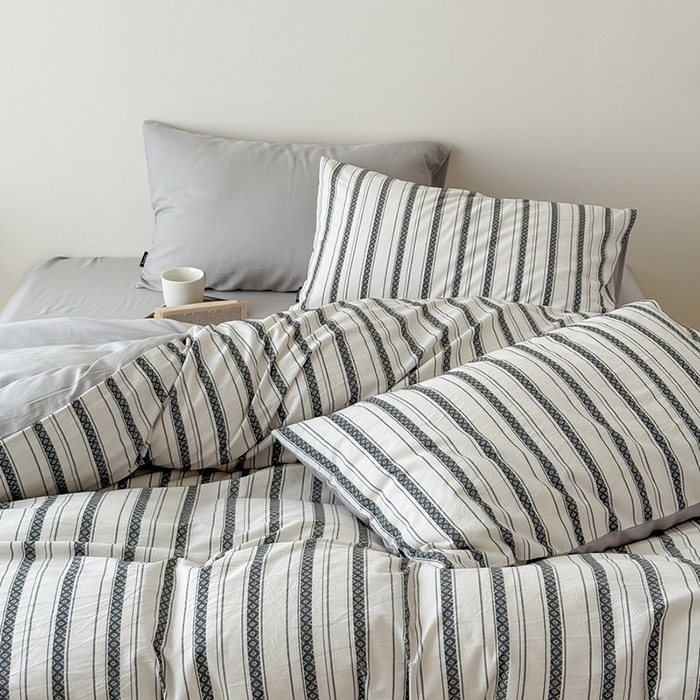 91家纺网 家纺一手货源 找家纺 （总）柚可家居 2025新款水洗棉提花四件套-