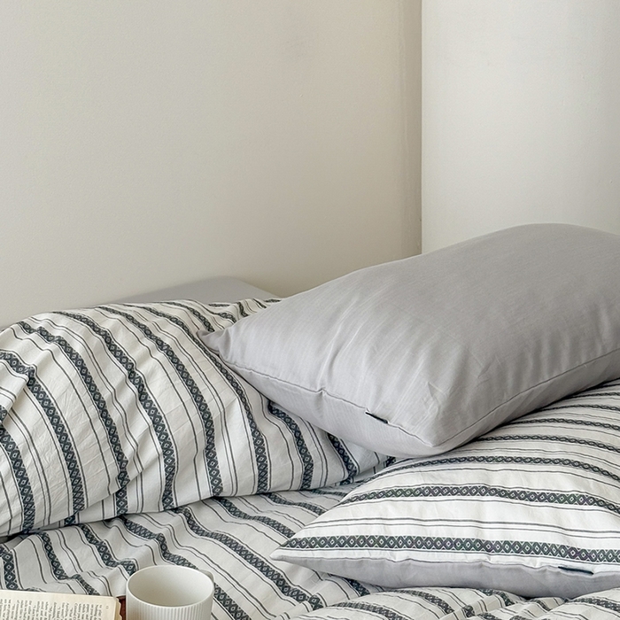 91家纺网 家纺一手货源 找家纺 （总）柚可家居 2025新款水洗棉提花四件套-