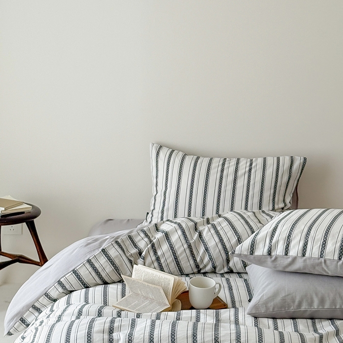 91家纺网 家纺一手货源 找家纺 （总）柚可家居 2025新款水洗棉提花四件套-