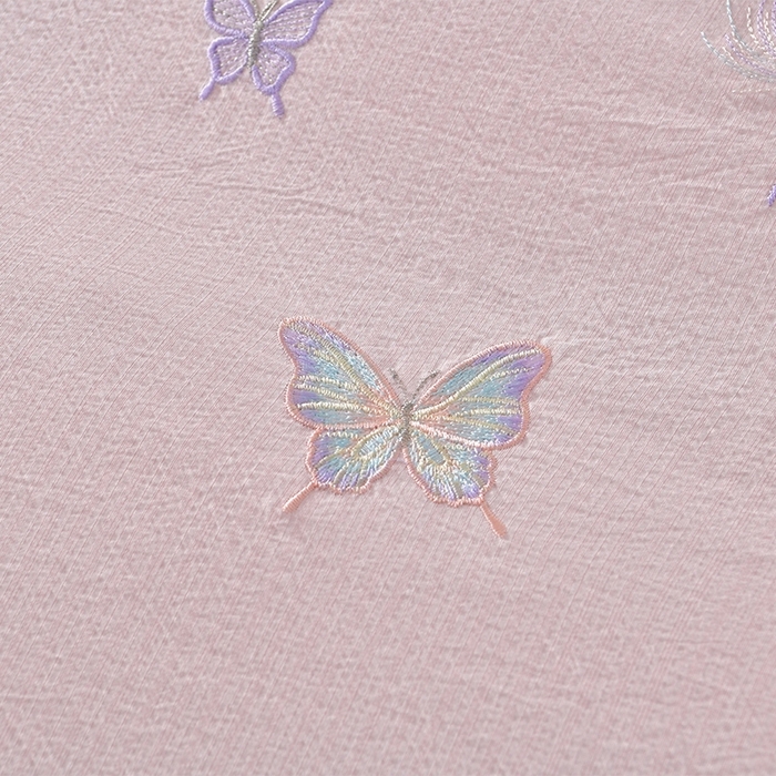 91家纺网 家纺一手货源 找家纺 星窝2025新款绣花水洗棉四件套-蝶舞飞扬系列 温馨粉