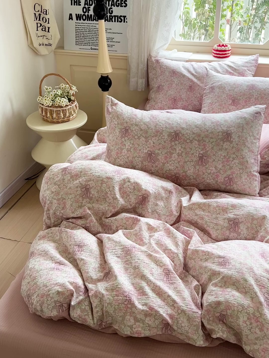 91家纺网 家纺一手货源 找家纺 仟网汇 2025新款云感皱皱纱简单款四件套