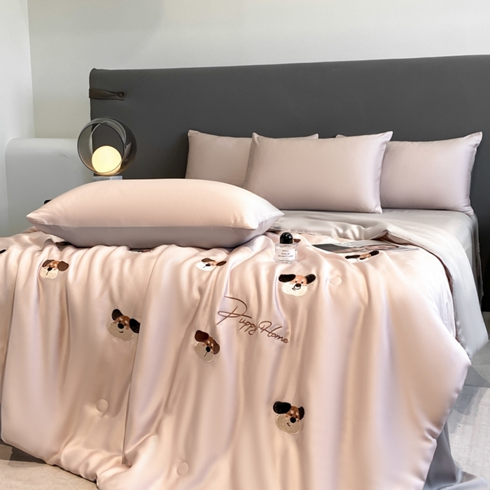 91家纺网 家纺一手货源 找家纺 （总）丝芙妮家居（原乐视家纺） 2025春夏新款水洗冰丝夏被夏凉被空调被四件套-满绣系列