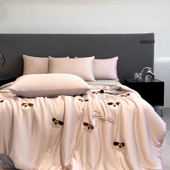 91家纺网 家纺一手货源 找家纺 （总）丝芙妮家居（原乐视家纺） 2025春夏新款水洗冰丝夏被夏凉被空调被四件套-满绣系列