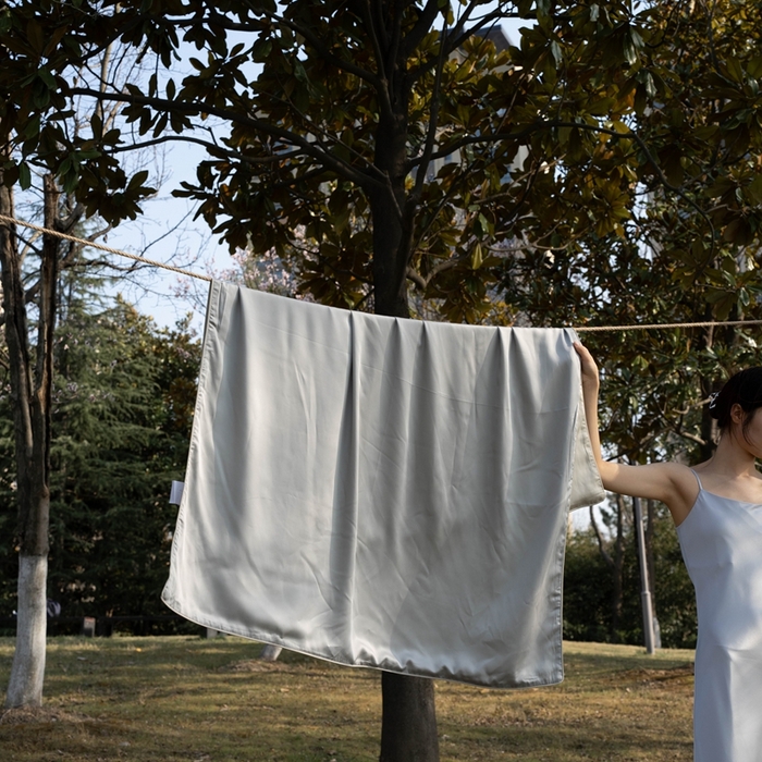 91家纺网 家纺一手货源 找家纺 禾时 2025新款60S奥地利进口兰精天丝夏凉盖毯 云间青绿