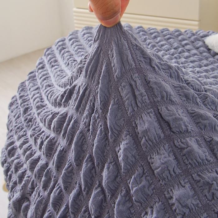 91家纺网 家纺一手货源 找家纺 启博家纺 2025新款泡泡纱龙虾椅套 灰蓝