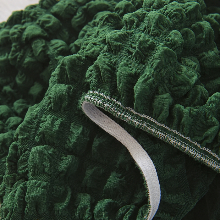 91家纺网 家纺一手货源 找家纺 启博家纺 2025新款泡泡纱龙虾椅套 橄榄绿