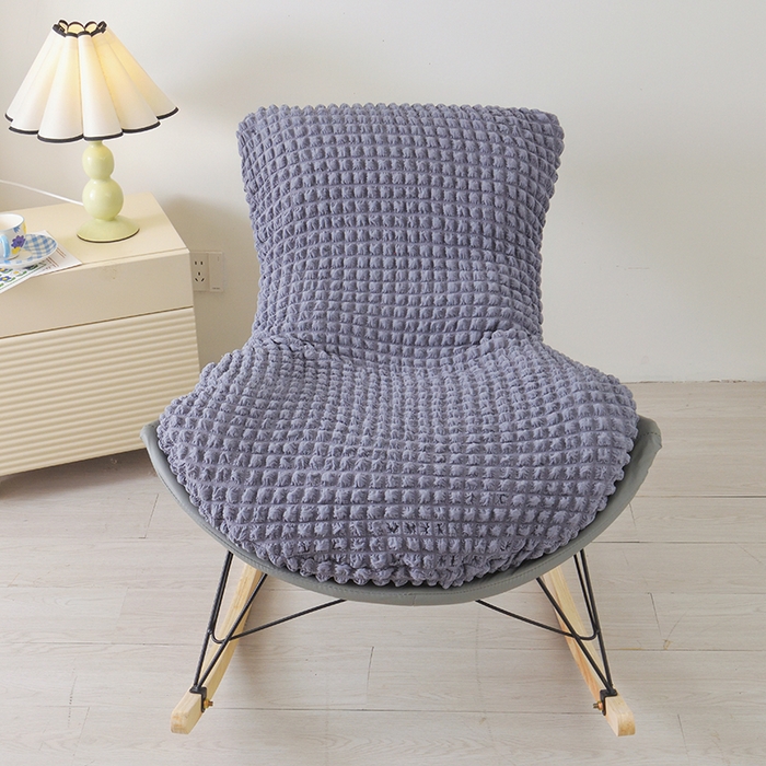 91家纺网 家纺一手货源 找家纺 启博家纺 2025新款泡泡纱龙虾椅套 灰蓝