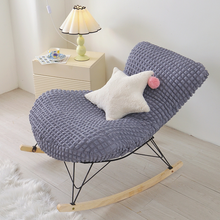 91家纺网 家纺一手货源 找家纺 启博家纺 2025新款泡泡纱龙虾椅套 灰蓝