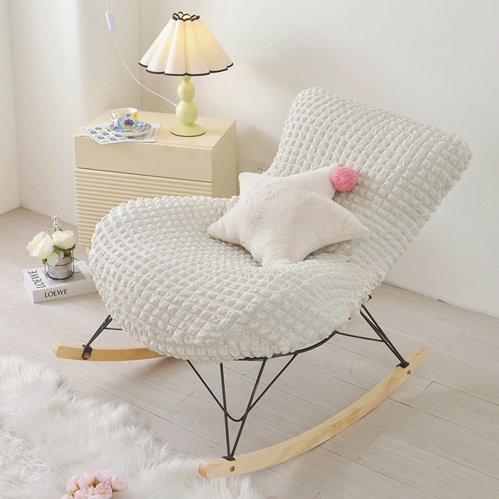 91家纺网 家纺一手货源 找家纺 启博家纺 2025新款泡泡纱龙虾椅套 米白