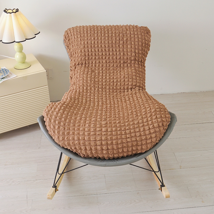 91家纺网 家纺一手货源 找家纺 启博家纺 2025新款泡泡纱龙虾椅套 驼色