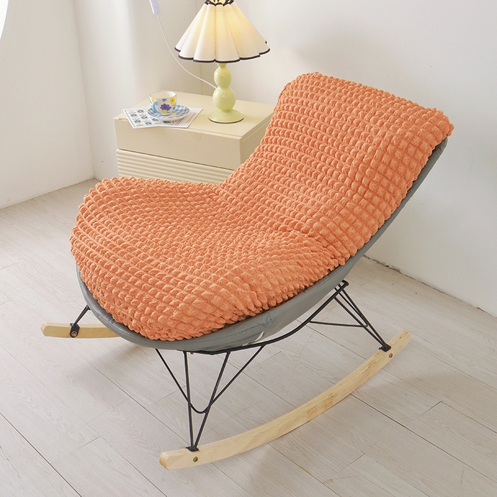 91家纺网 家纺一手货源 找家纺 启博家纺 2025新款泡泡纱龙虾椅套 橙色