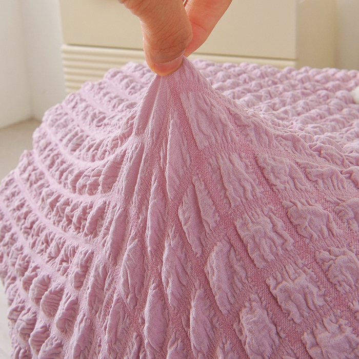 91家纺网 家纺一手货源 找家纺 启博家纺 2025新款泡泡纱龙虾椅套 桃粉