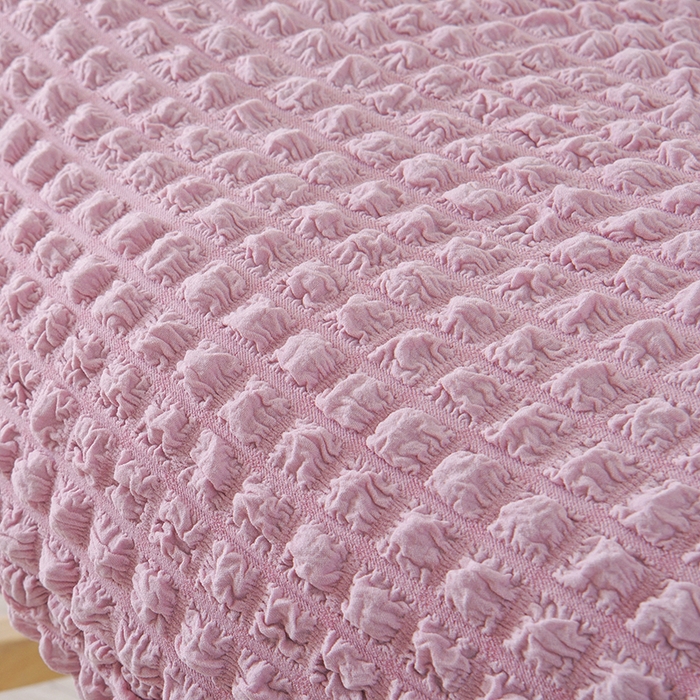 91家纺网 家纺一手货源 找家纺 启博家纺 2025新款泡泡纱龙虾椅套 桃粉