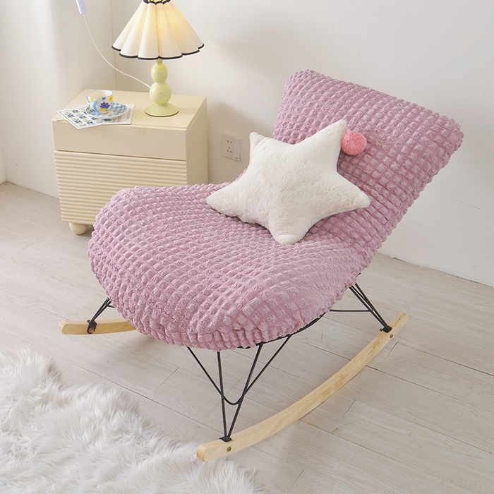 91家纺网 家纺一手货源 找家纺 启博家纺 2025新款泡泡纱龙虾椅套 桃粉