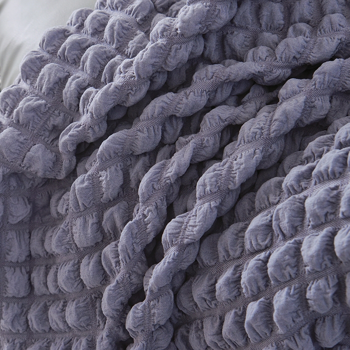 91家纺网 家纺一手货源 找家纺 启博家纺 2025新款泡泡纱龙虾椅套 灰蓝