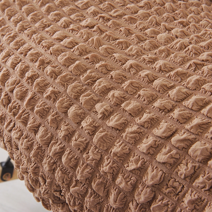 91家纺网 家纺一手货源 找家纺 启博家纺 2025新款泡泡纱龙虾椅套 驼色